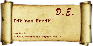 Dénes Ernő névjegykártya
